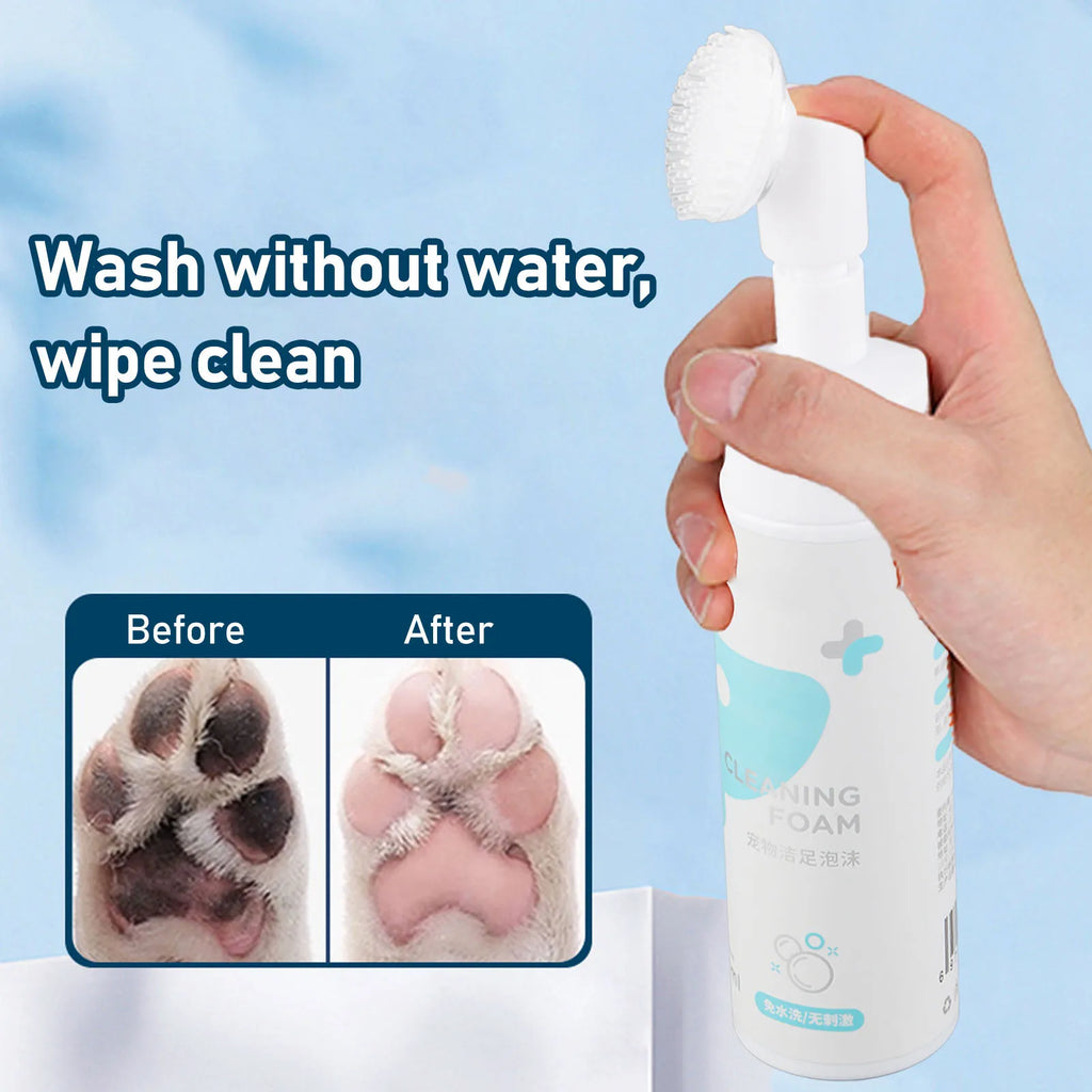 200ml Gentle Pet Paw Cleaning Foam No Rinse Dog Cat Foot Cleaner Spray Claw Care Hygiene Wash Free Cleaning Supplies for Pets Qme