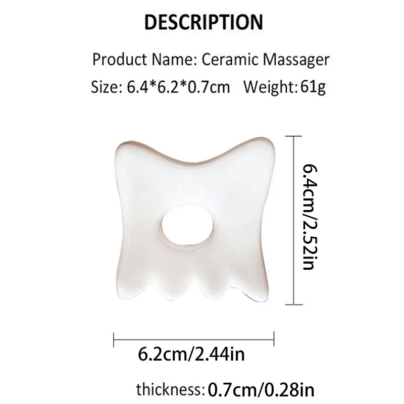 Ceramic Facial Scraping Tool Gua Sha Board Anti Aging Skin Care Qme