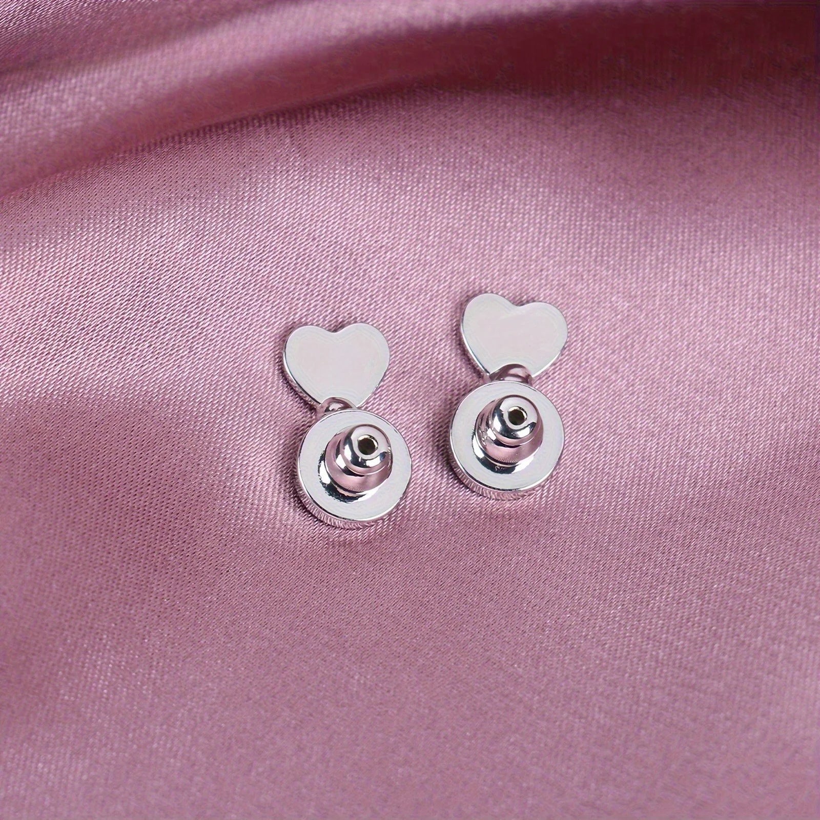 [Heavy Earring Support] 4Pcs Heart Locking Bullet Earring Backs | Earring Support Lifter Backs For Droopy Ears, Heavy Earrings Qme