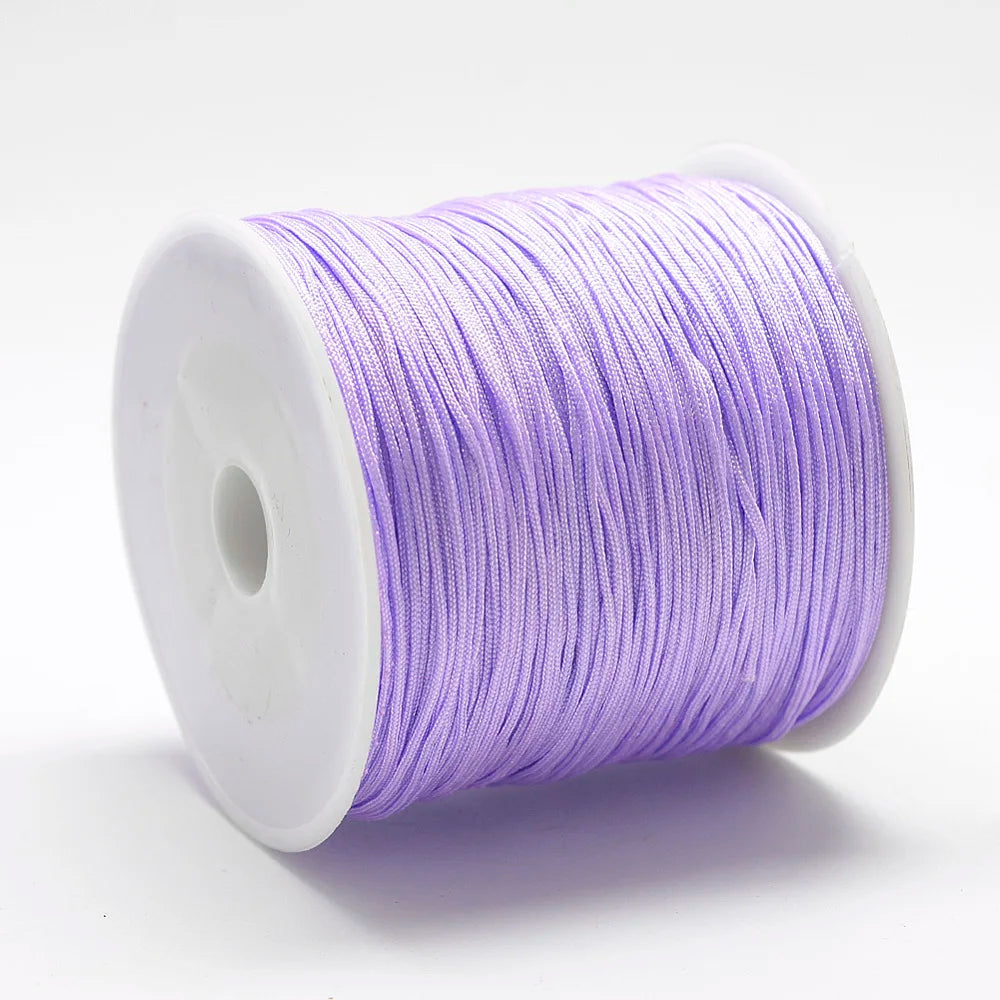 PandaHall 100m/Roll Nylon Thread Braided Chinese Knotting Cord for Jewelry Making, 0.8mm Hole String for DIY Bracelet Beading Qme Plum