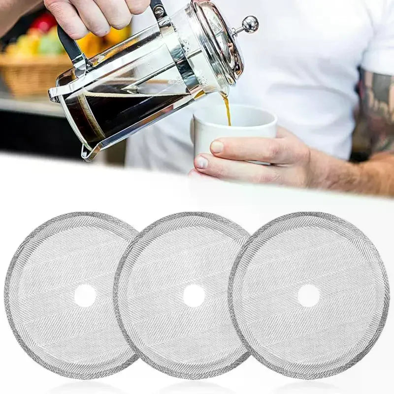 Stainless Steel French Press Filter Screens Reusable Fine Mesh For Home Coffee Brewing Qme