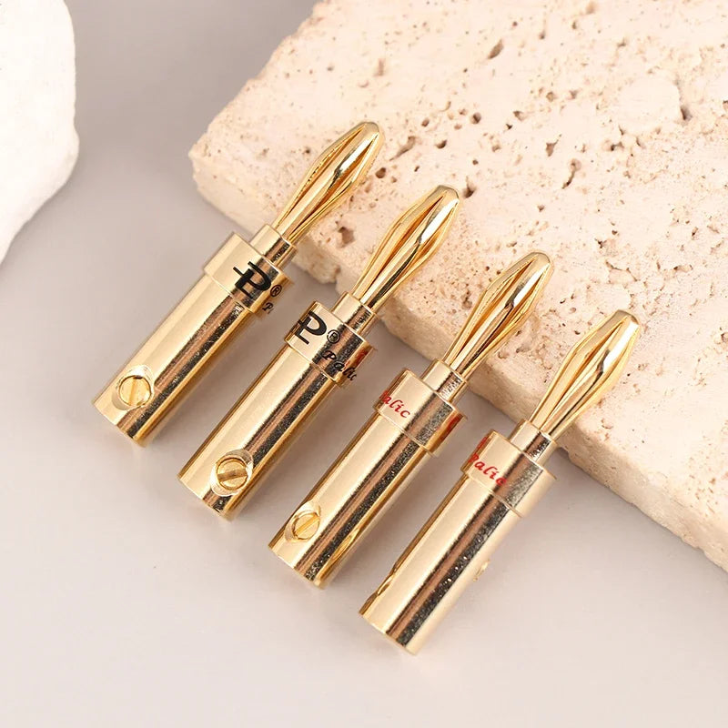 Gold-plated Copper Cross Banana Speaker Plug Connector Adapter Audio Qme