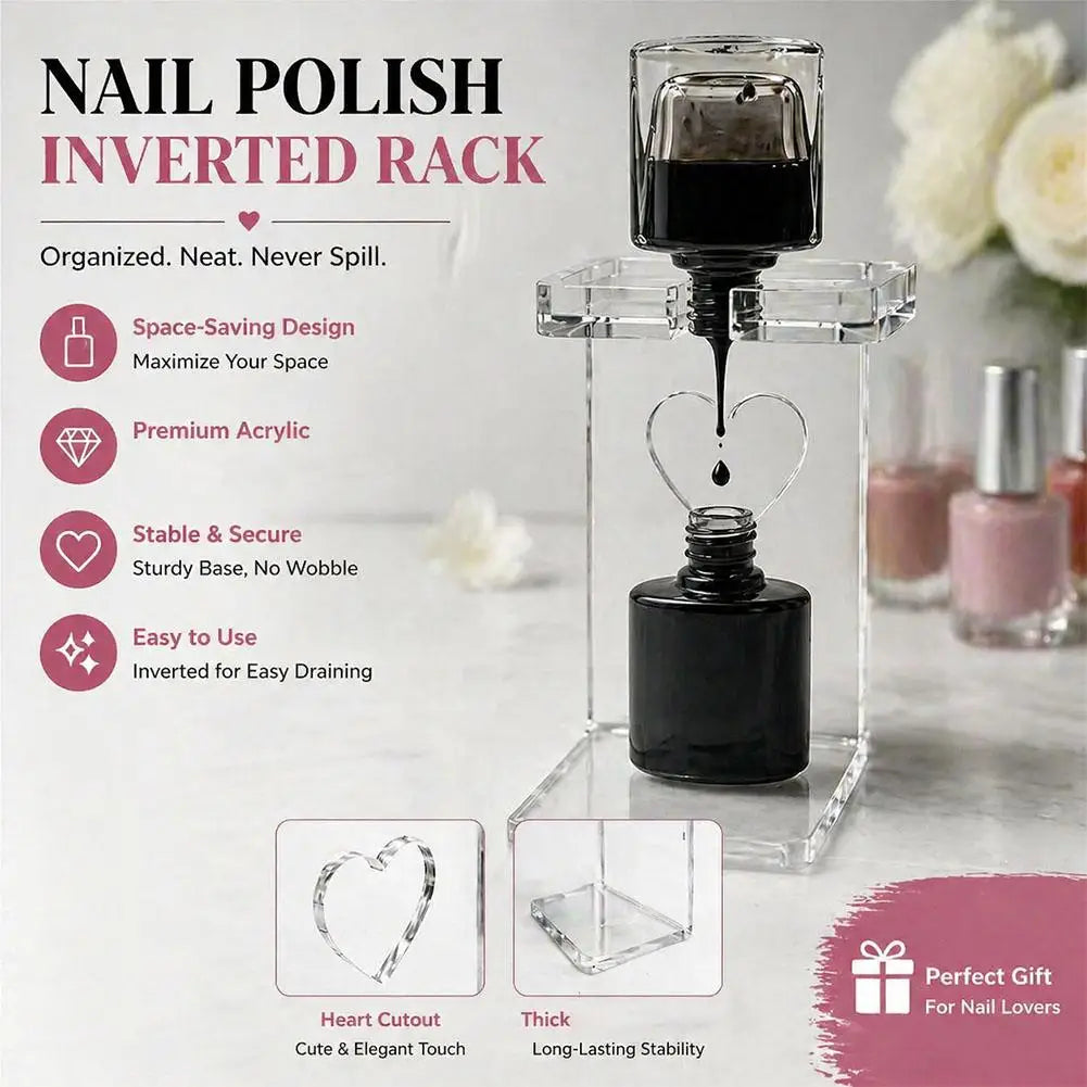 Acrylic Nail Polish Inversion Rack, Leak-proof Nail Polish Bottle Holder, Manicure Tool Organizer for Salon & Home Use Qme