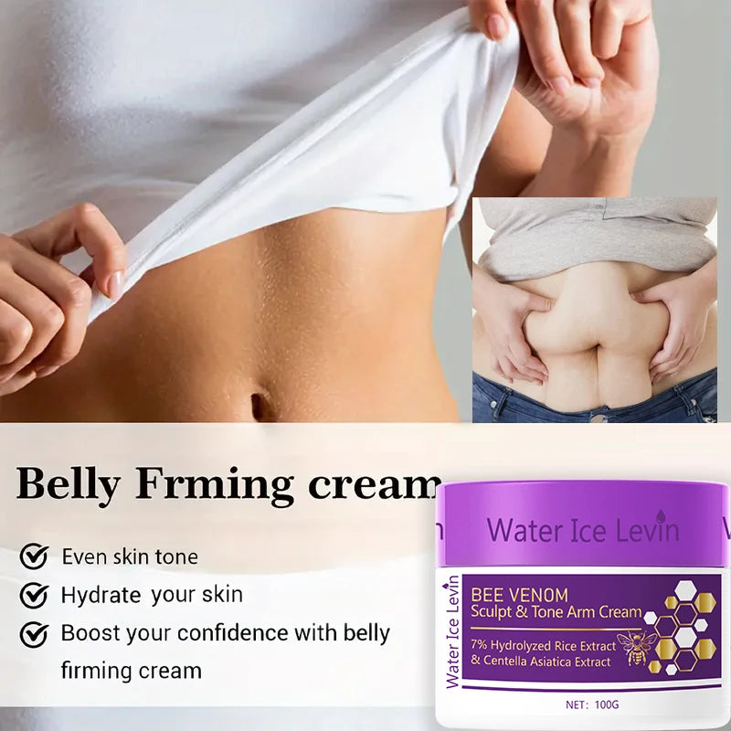 Bee Venom Body Massage Cream with Ginger, Aloe Vera and Coffee Extracts for Firming, Lifting and Improving Skin, a Moisturizing Formula Suitable for All Skin Types Qme