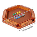 Shut The Box Game Wooden 6-sided Wood Math Toy Board Entertainment Game for Outdoor Party Gathering School Travel Teens Adults Qme Wood Color