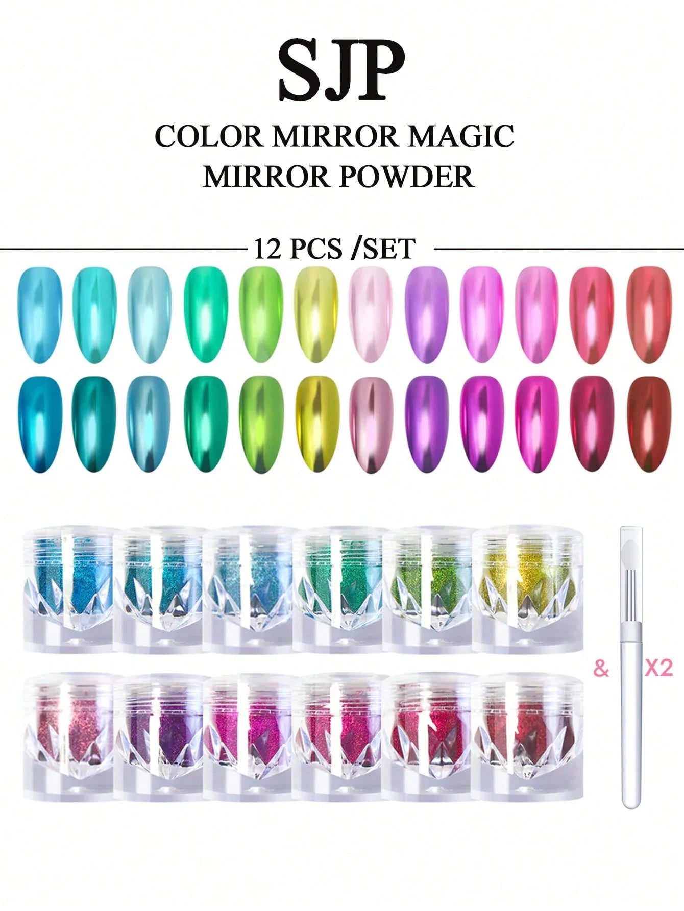 4 5 6 12 Magic Mirror Chrome Nail Powder Sparkling Glitter Decoration Qme 02