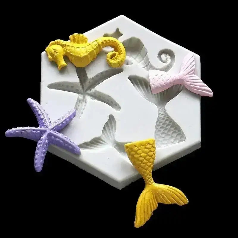 Silicone Handmade Molds Mermaid Fish Tail Marine Life Fondant Qme