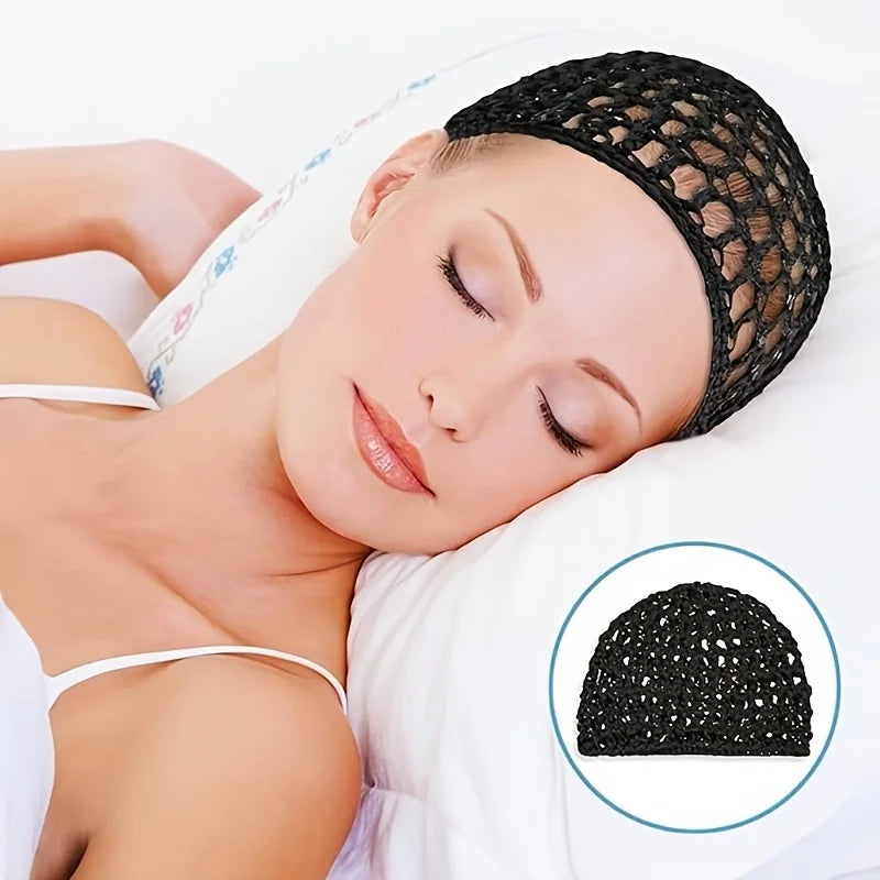 Crochet Hairnet Soft Reusable Mesh Cap Women Breathable Comfortable Qme