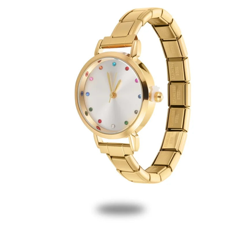 Wholesale Stainless Steel Watch Head Bracelet DIY Italian Charm Women