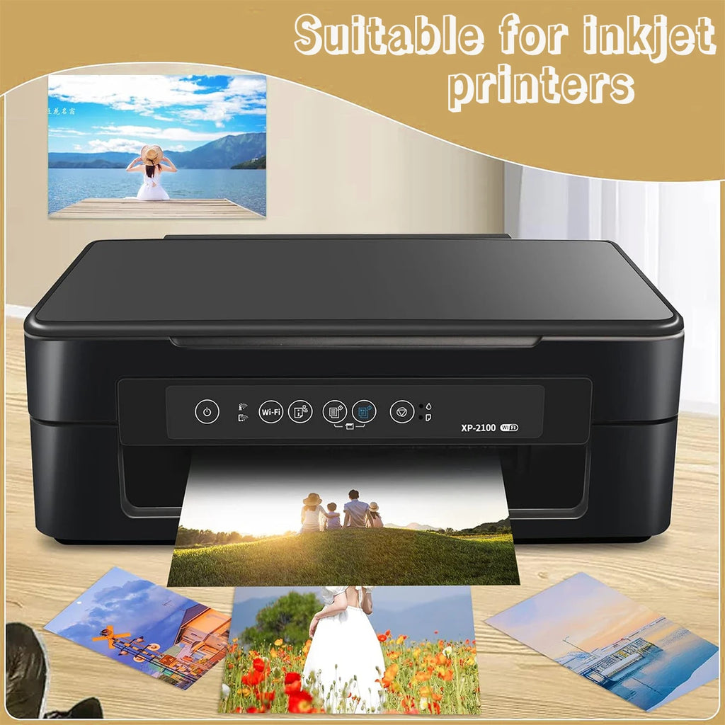 A5 Double Sided Glossy Photo Paper 5.83 x 8.27 Inch Photo Paper Art Paper 200gsm Printer Paper Office Supplies for Inkjet Print Qme