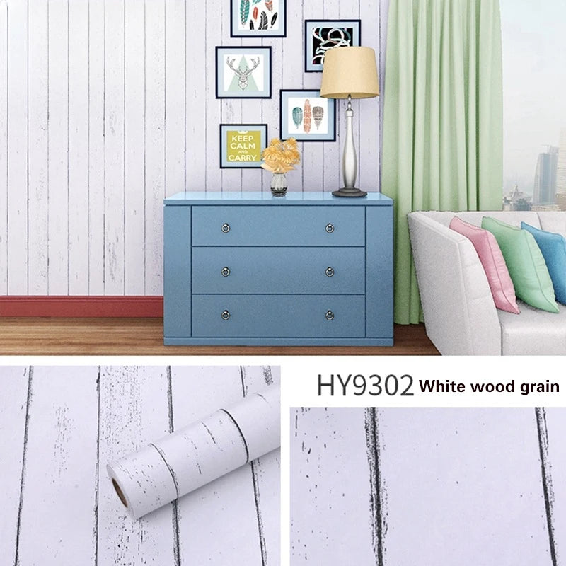 Waterproof Wood Vinyl Wallpaper Self Adhesive Wallpapers Doors Qme