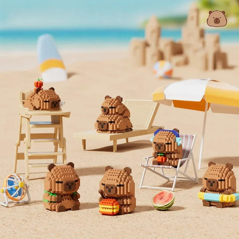 Cute Doll Kapi Capybara Bala Creative DIY Micro Building Blocks Capybara Ornaments Children's Educational Toys Man Gift Qme