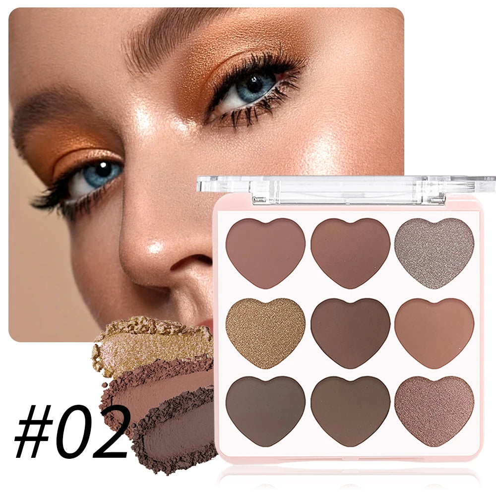 Taupe Glow Eyeshadow Palette Matte Metallic Pearl Waterproof Long Qme Nine colors 2