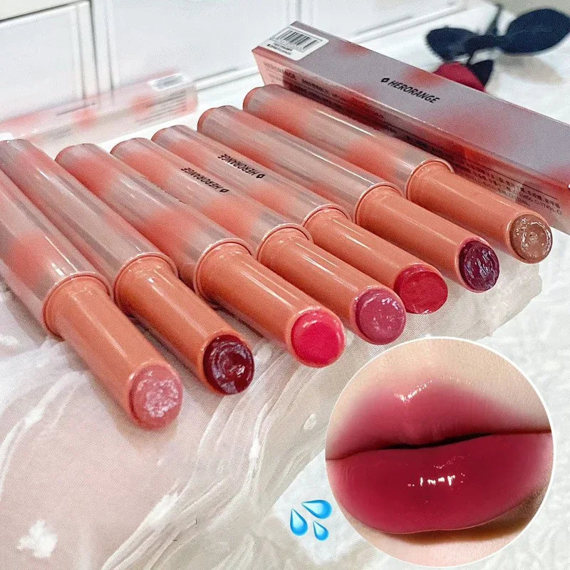 Strawberry Jelly Lipsticks Moisturizing Water Gloss Lip Stick Tint Mirror Clear Lip Gloss Non-Sticky Lips Makeup Korean Cosmetic Qme
