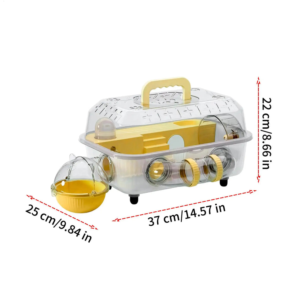 Dwarf Hamster Cage 2-Layer Detachable Transparent Carrier Tunnel Qme