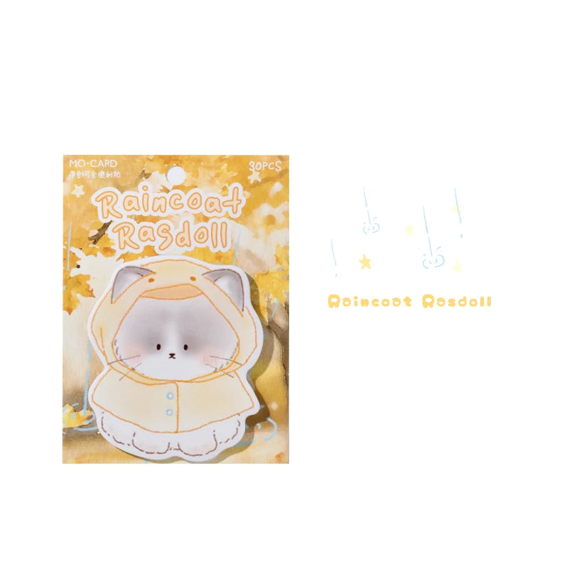 Kawaii Cartoon Rabbit Bear Sticky Notes Memo Pad 30/180 pcs Cute Message N Times Sticky Office Stationery Supply Journal Planner Qme F