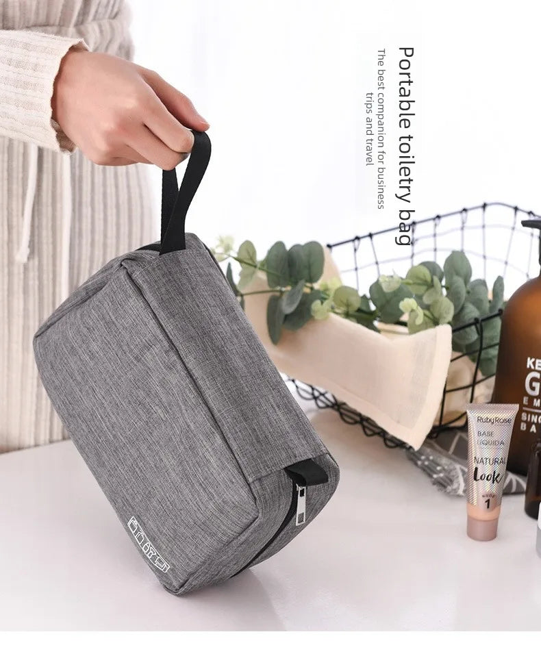 A Men Portable Hanging Wash Storage Bag Waterproof Large Capacity Cosmetic Organizer Travel Shaving Skincare Accessories Bag Qme