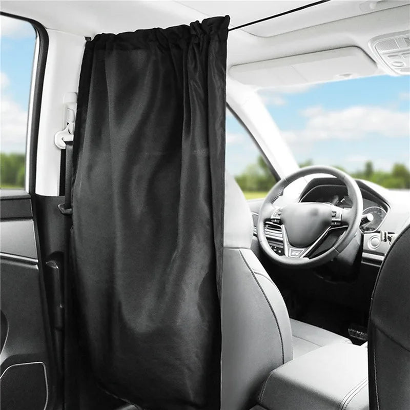 2pcs/set Taxi Car Isolation Curtain Partition Protection Curtain Commercial Vehicle Air Conditioning Sun Shade Privacy Curtain Qme