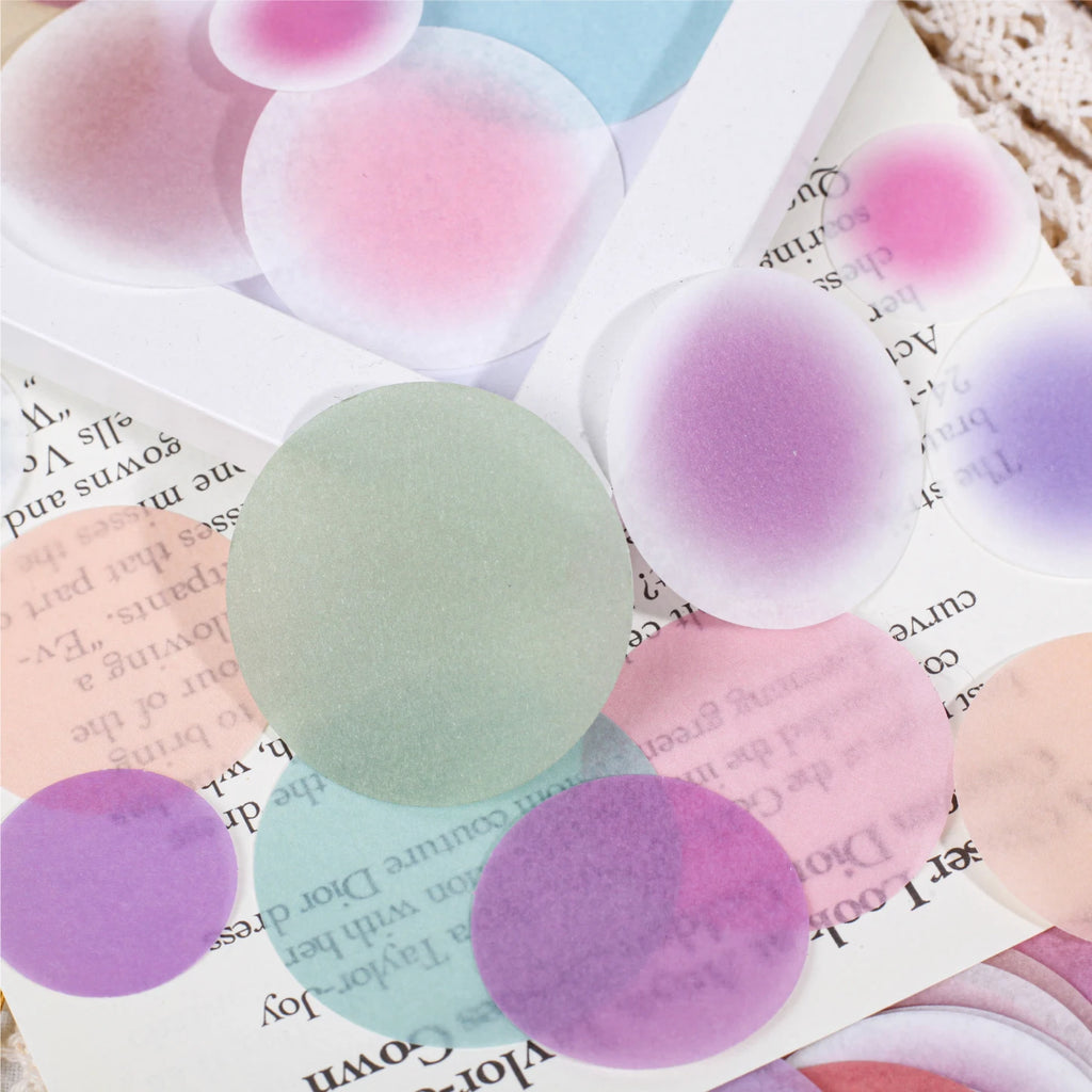 30 Sheets Watercolor Dot Adhesive Stickers Pack Labels Decoration for Diary Album Planner Scrapbook Notebook Journaling Supplies Qme