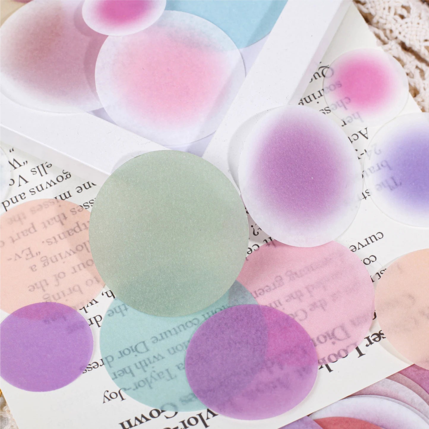 30 Sheets Watercolor Dot Adhesive Stickers Pack Labels Decoration for Diary Album Planner Scrapbook Notebook Journaling Supplies Qme
