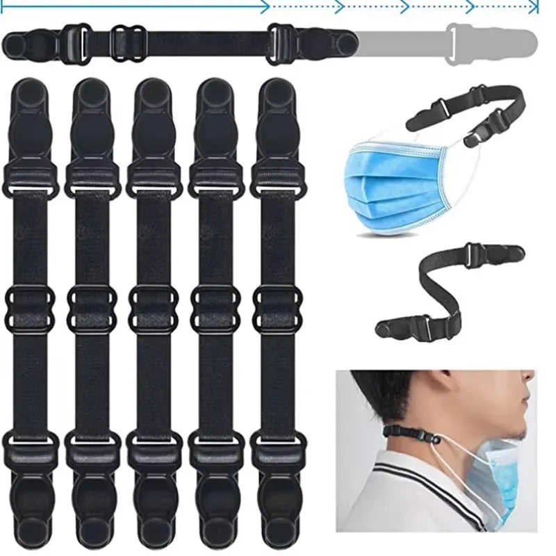 5PC Adjustable Mask Extension Bandage Mask Hook Ear Rope Unisex Mask Extension Belt Relieves Ear Pain Prevention Mask Lanyard Qme