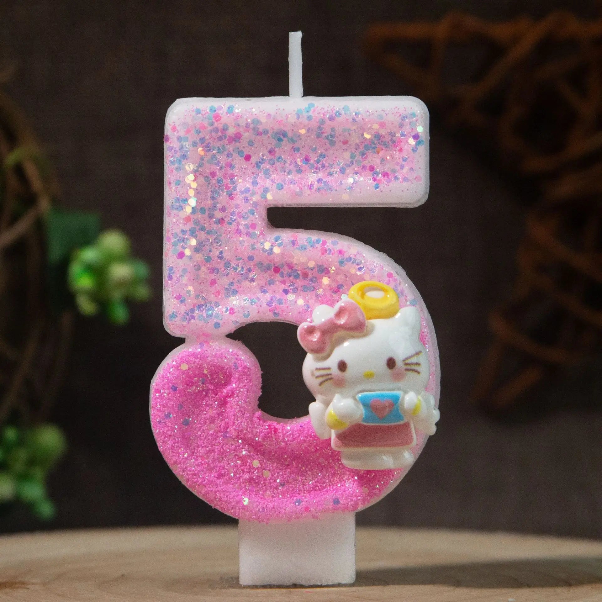 Hello Kitty 0-9 Number Birthday Candles Pink Cartoon Cake Topper Decorations Student Birthday Party Supplies Qme 5