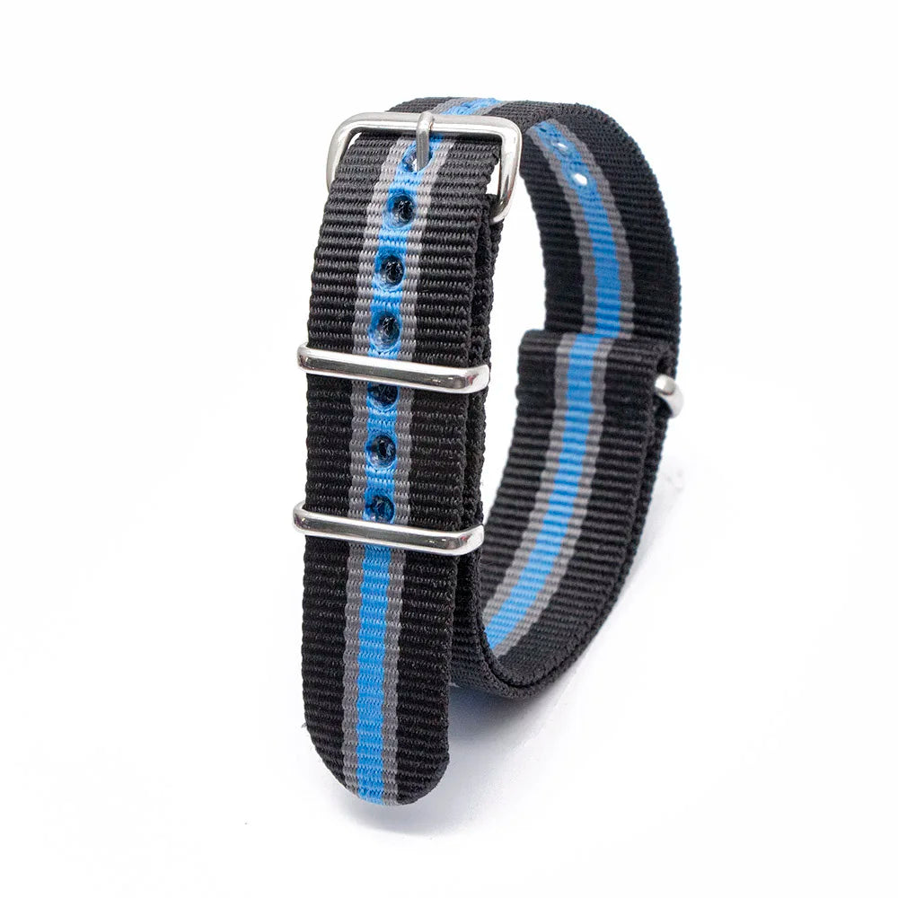 Durable Striped Nylon Wristband Bracelet Watch Band Universal Strap