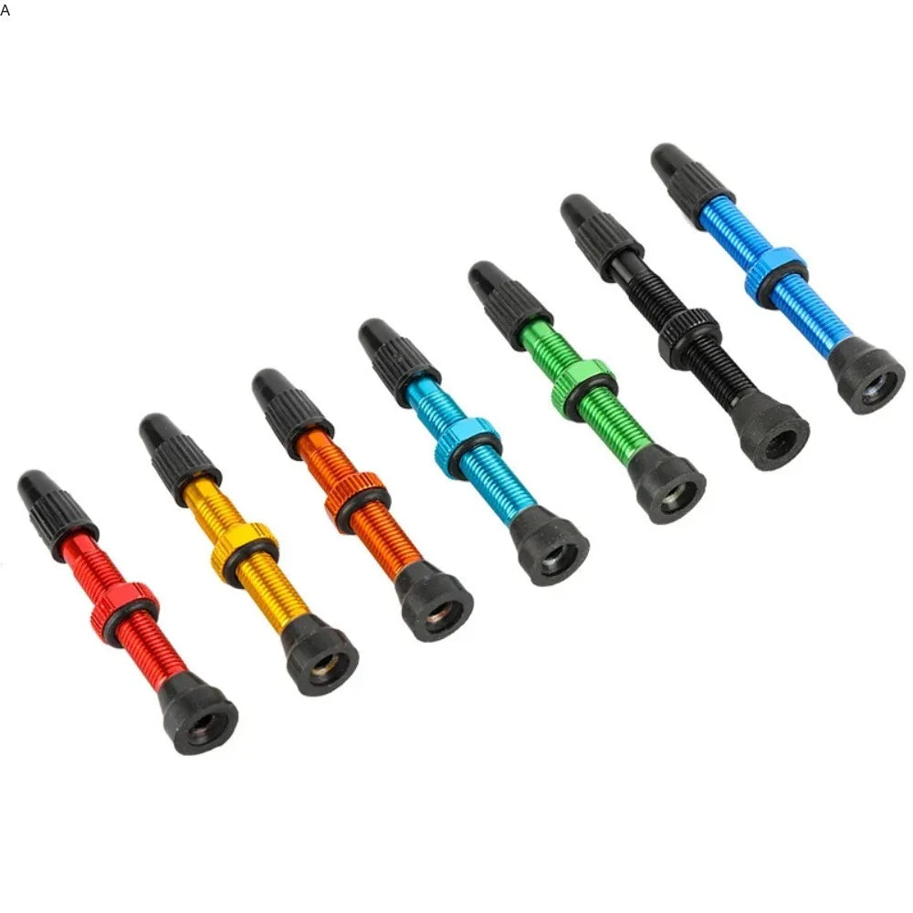 2pcs/bag Bicycle Bike Tubeless Presta Valves Stems Aluminium Alloy 40mm 44mm 48mm 60mm 80mm with Valve Core Removal Tool Qme