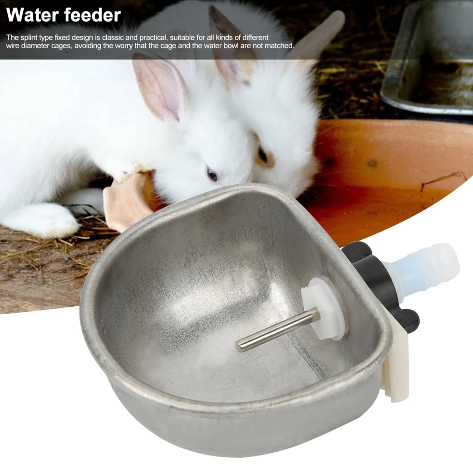 10PCS Rabbit Drinking Water Bowl Stainless Steel Anti Scratch Nipple Water Drinker Automatic Cage Breeding Equipment Feeder Qme