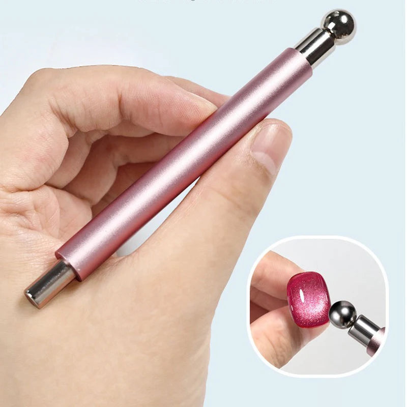 Strong magnetic Long Double Head Nail Magnet Tool Pens Magnetic Cat Eye Gel Polish Nail Art Kit for DIY Salon Studio Or Home Use Qme
