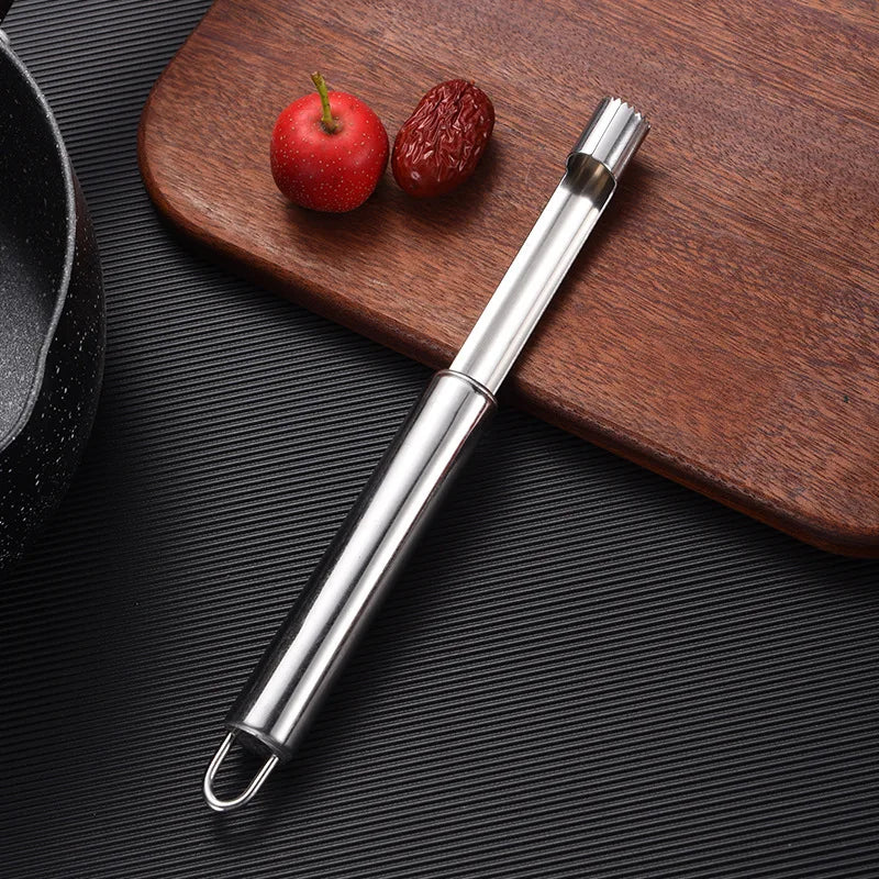 Stainless Steel Apple Corer Fruit Seed Core Remover Pear Apple Corer Seeder Slicer Knife Kitchen Gadget Fruit Vegetable Tool Qme M-1.4cm