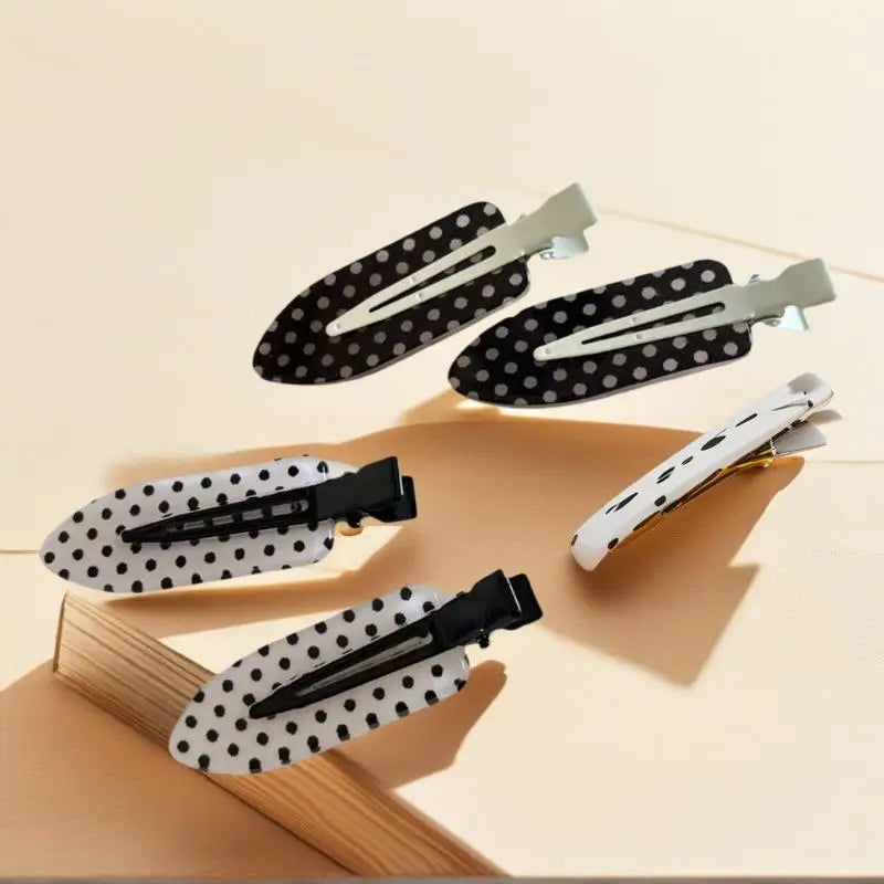 4 Black White Polka Dot Hair Clips Cute Sweet Side Bangs Hairpin Qme