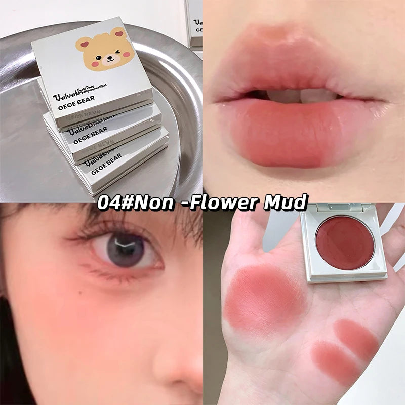 Gege Bear Velvet Multi-purpose Mud Lip Blush Cream Long-lasting Qme GX1236-4