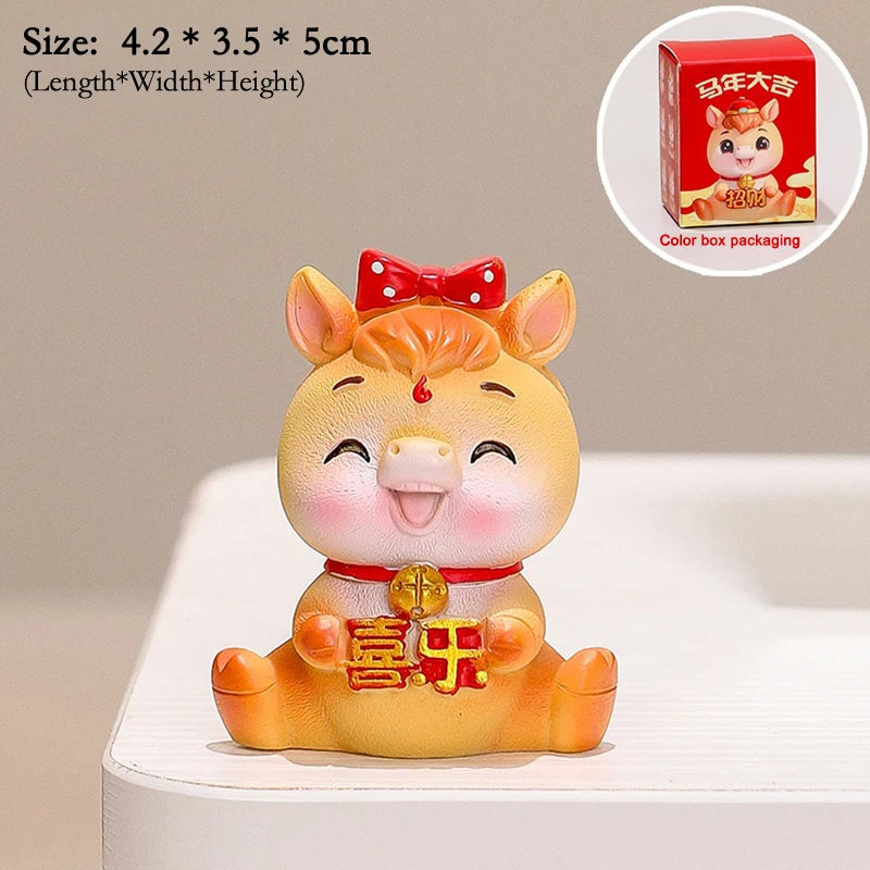 2026 Cute Year Horse Ornament Lucky Toy DIY Desktop Decoration Car