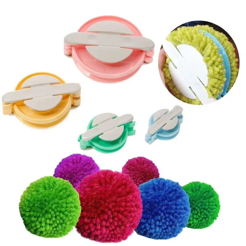 4 Sizes Wool Ball Maker Knitted Tools Yarn Pompon Plush Fluff Weaver Qme