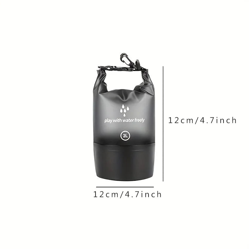 Men's and women's waterproof dry bag, 2L roll top lightweight small storage bag camping, hiking, and beach accessories backpack Qme