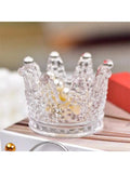 Crystal Glass Crown Beauty Storage Box Mini Can Store Necklaces Qme transparent