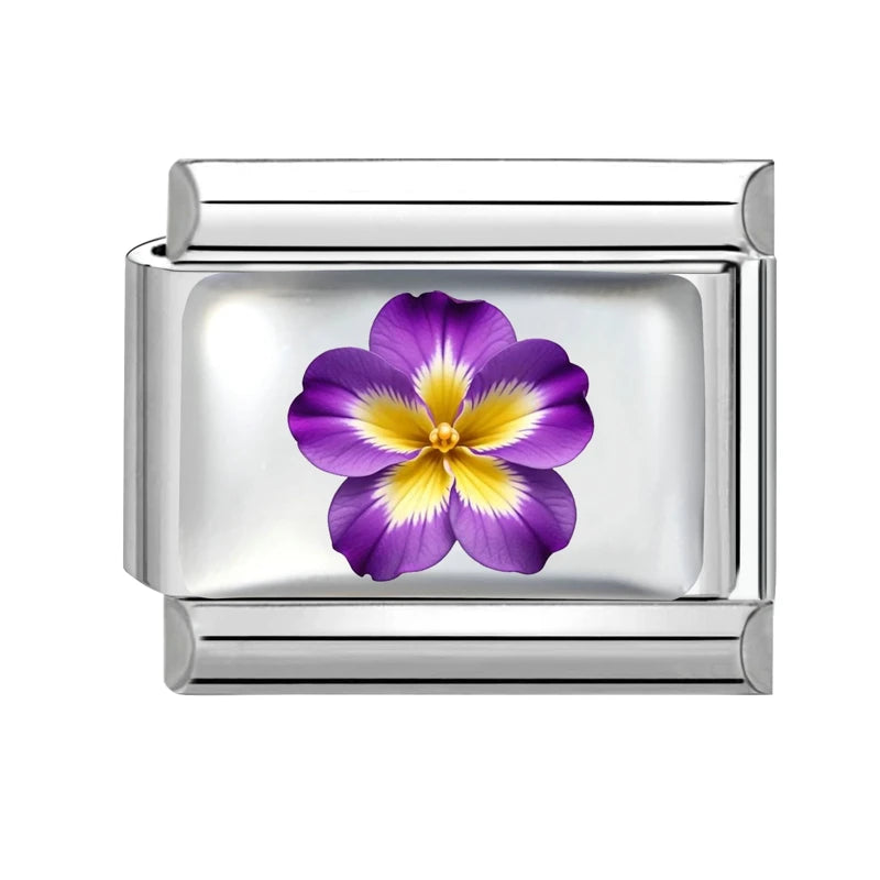 Fashion African Daisy Iris Peony Rose Flower Butterfly Italian Charm Fit 9MM Stainless Steel Bracelet Women Men DIY Jewelry Gift Qme Style 8