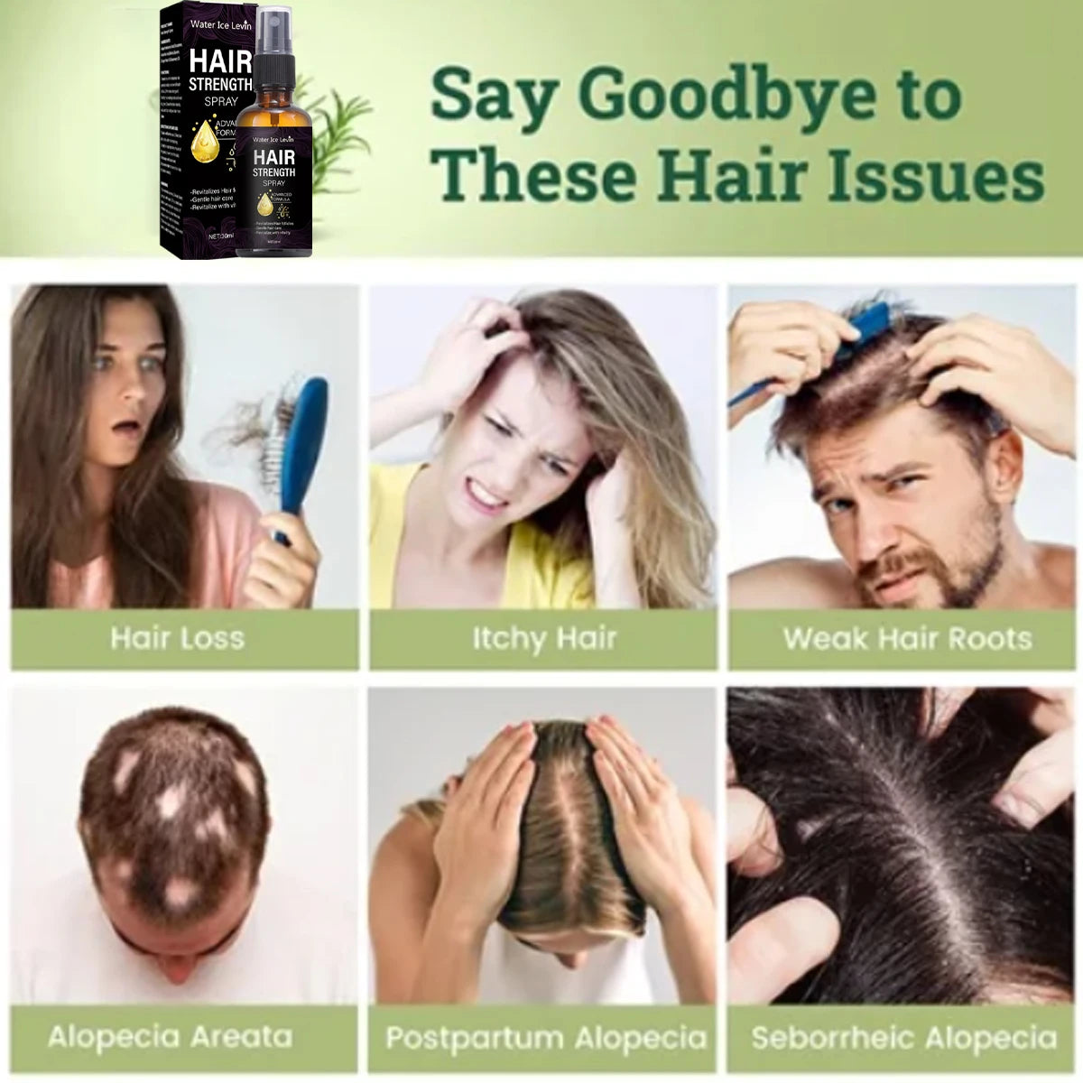 Hair Strength Spray with Biotin & Ginger Oil - Revitalizes Follicles, Strengthens Roots & Reduces Frizz for Healthy Shine. Qme