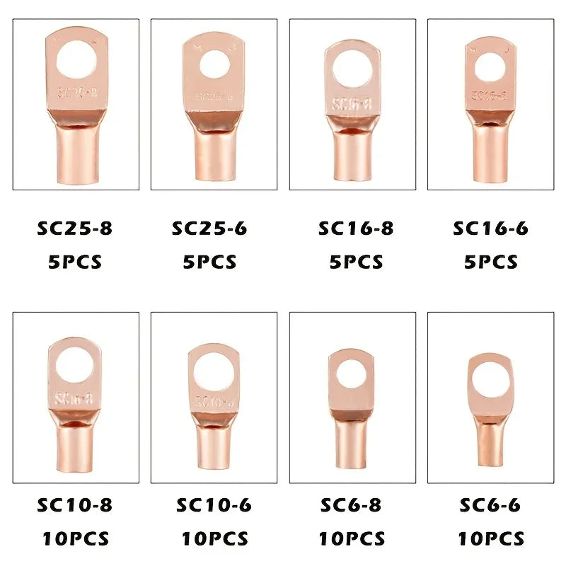 Ring-type connector SC6-25 for wire connectors - pure cable - electrical crimp terminal connector kit Qme