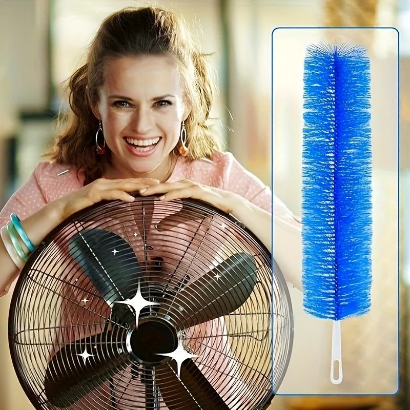 1pc Long Multi-Functional Fan Cleaning Brushes - Durable, Flexible, Reusable & Washable for Fans, Air Conditioners, Shutters Qme