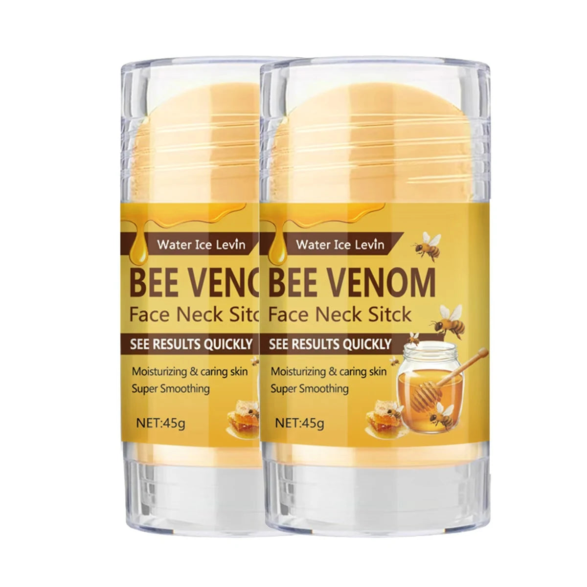 Bee Venom Face & Neck Firming Stick with Collagen & Vitamin C - Intense Moisturizing & Smoothing Anti-Aging Treatment Qme GOLD 45g