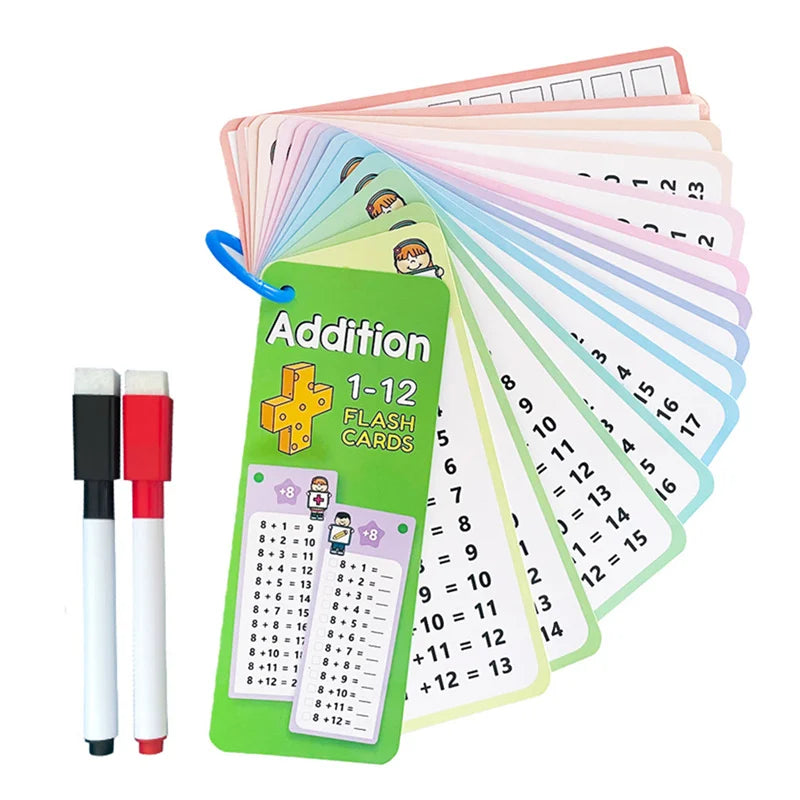 0-12 Multiplication Charts Times Table Cards Self Check Math Learning Qme C