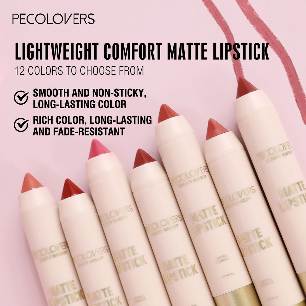 Matte Long-lasting Lipliner Crayon Nib Design Lip Line Lipstick Dual Qme