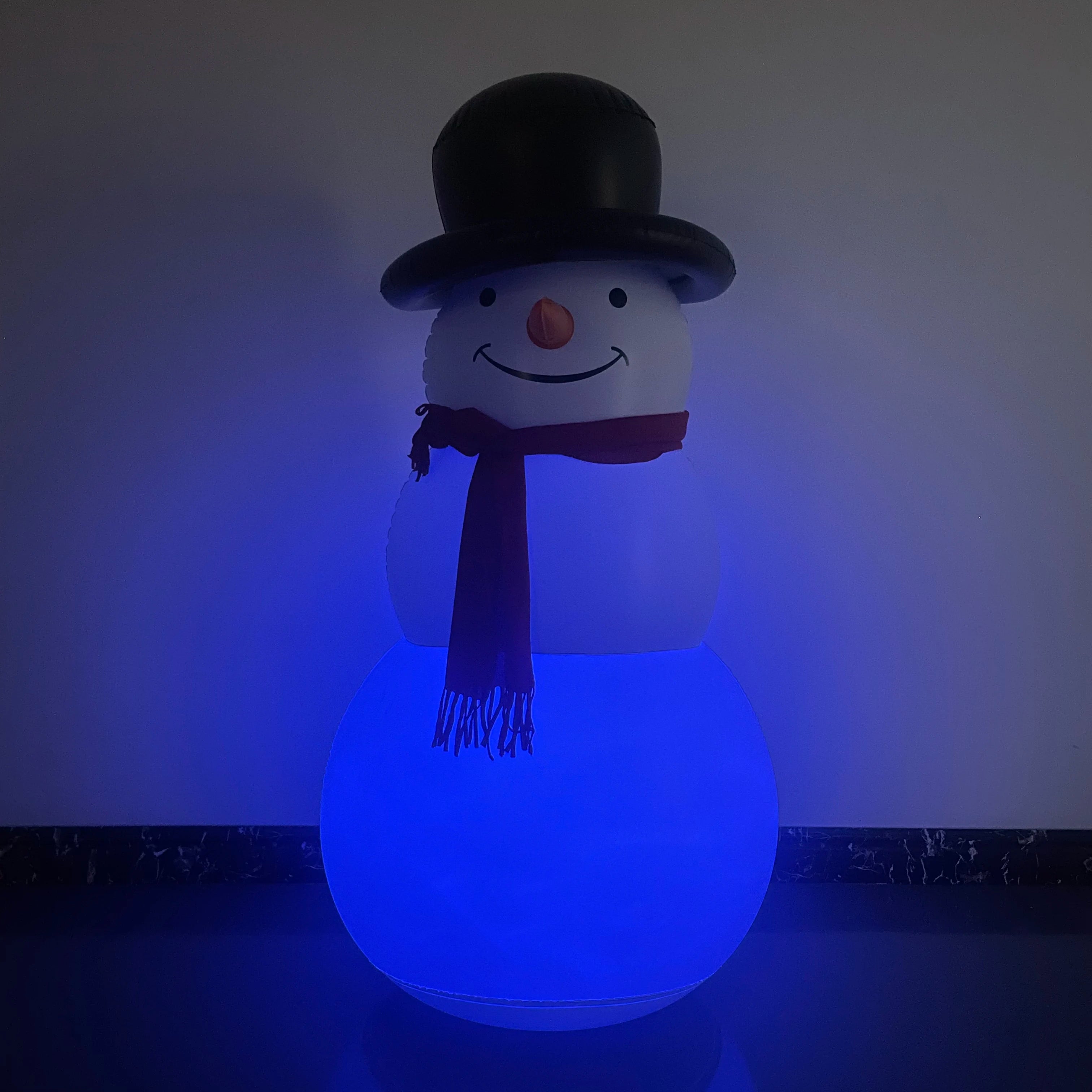 Inflatable PVC Glowing Snowman And Santa Claus Christmas Decorations Outdoor Yard Lighting Air-filled Sturdy Christmas Ornaments Qme 150cm 1
