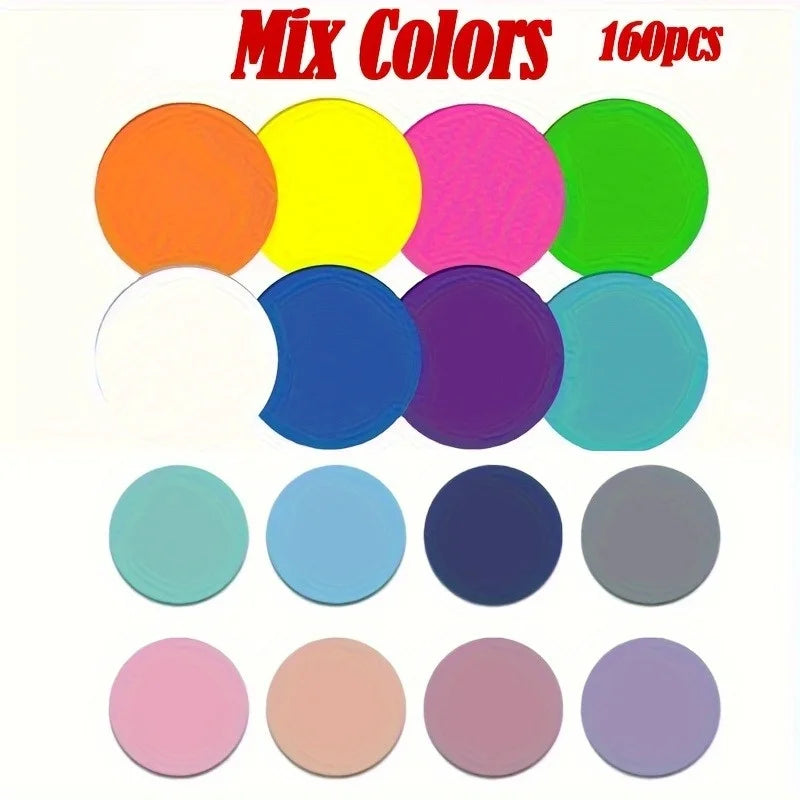 160pcs Transparent Sticky Notes, Morandi Cute Round Clear Waterproof Sticky Tabs, Translucent Book Markers Page Flags Stickers Qme
