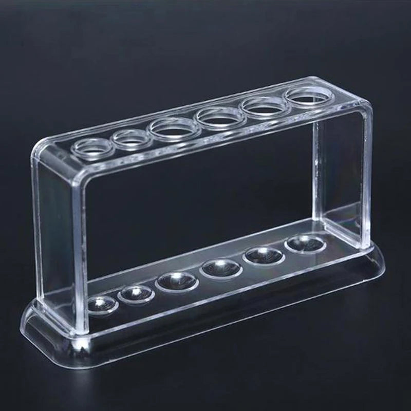 Plastic Clear Test Tube Rack 6 Holes Stand Lab Shelf Qme
