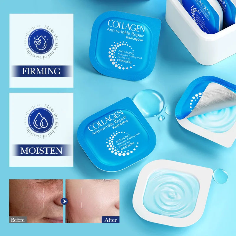 Collagen Anti-wrinkle Repairing Moisturizing Pudding Mask Nourishes Qme