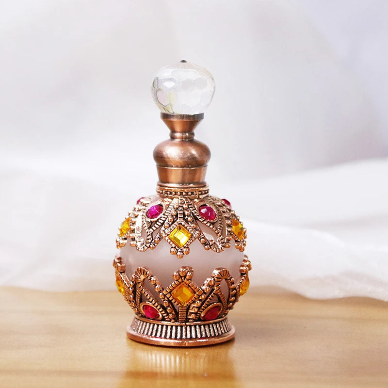 1PCS Luxury Perfume Bottle Essential Oil Bottle 15ml Empty Bottle Storage Bottle Gift Glass Perfume Bottle Portable Bottles Qme D-COP