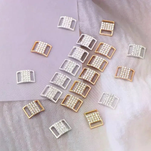 10Pcs 10*15MM Rhinestone Bikini Connector Buckle Alloy Chain Swimwear Decorative Rhinestone Buckle DIY Jewelry Accessories Qme